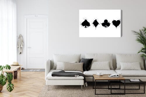Obraz na płótnie Symbole kart graffiti czarno-biały minimalizm  Premium Canvas - obrazek 6