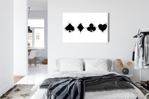 Obraz na płótnie Symbole kart graffiti czarno-biały minimalizm  Premium Canvas - obrazek 7