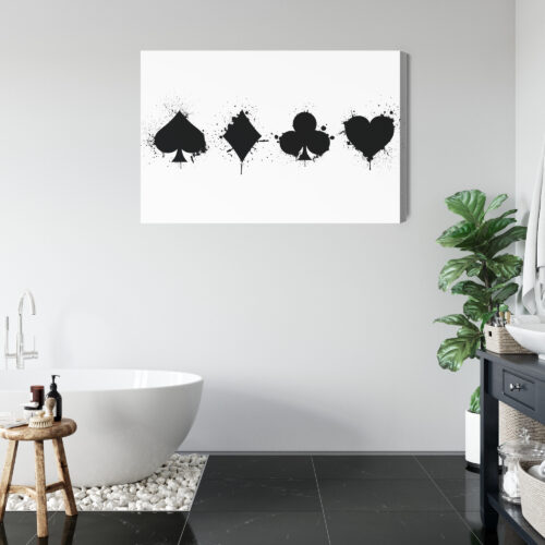 Obraz na płótnie Symbole kart graffiti czarno-biały minimalizm  Premium Canvas - obrazek 5