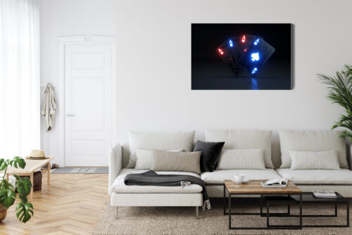 Obraz na płótnie Karty Asy Styl neonowy ciemne tło  Premium Canvas - obrazek 6