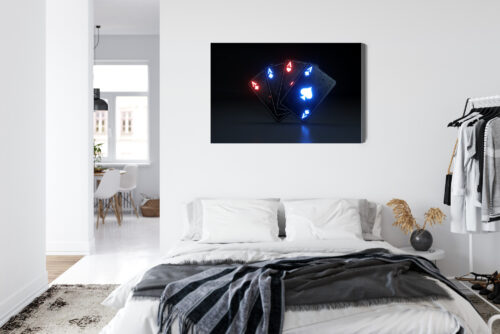 Obraz na płótnie Karty Asy Styl neonowy ciemne tło  Premium Canvas - obrazek 7