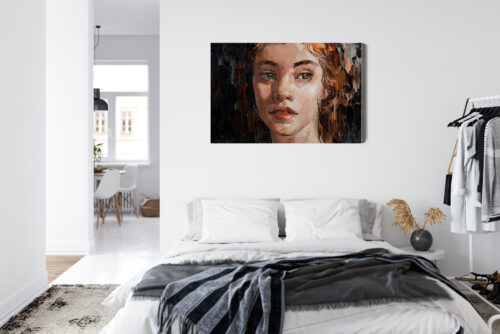 Obraz na płótnie Portret kobiety Styl olejny ciemne tło  Premium Canvas - obrazek 7