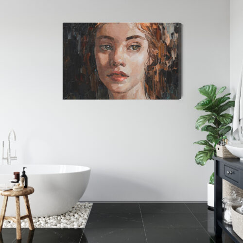 Obraz na płótnie Portret kobiety Styl olejny ciemne tło  Premium Canvas - obrazek 5