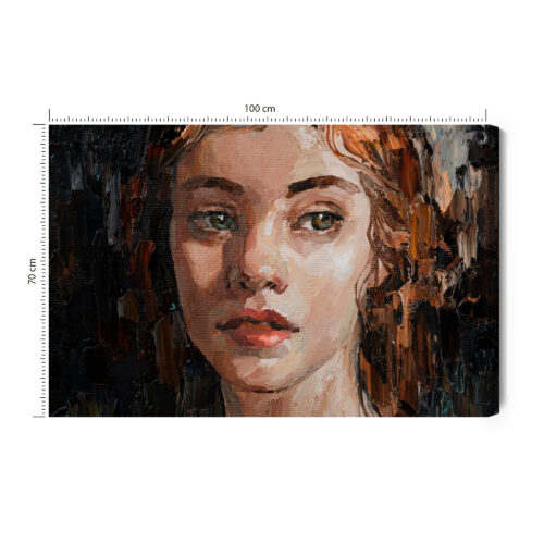 Obraz na płótnie Portret kobiety Styl olejny ciemne tło  Premium Canvas