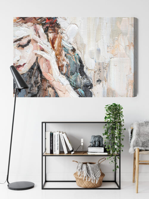 Obraz na płótnie Kobieta w zadumie Styl impresjonistyczny  Premium Canvas - obrazek 9