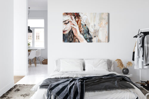 Obraz na płótnie Kobieta w zadumie Styl impresjonistyczny  Premium Canvas - obrazek 7