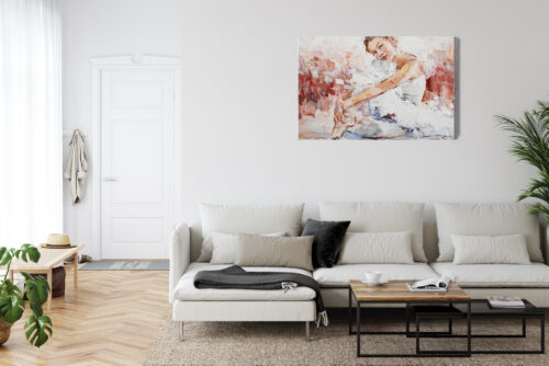 Obraz na płótnie Baletnica w bieli Styl impresjonistyczny  Premium Canvas - obrazek 6