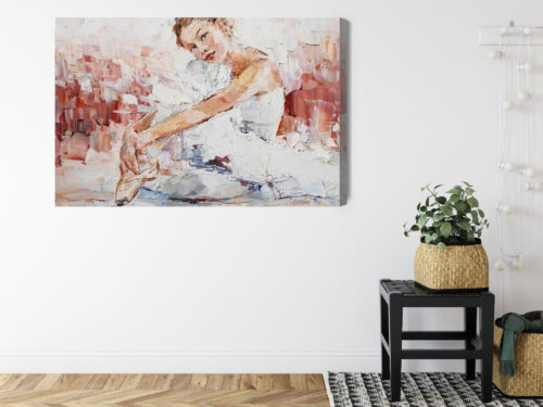 Obraz na płótnie Baletnica w bieli Styl impresjonistyczny  Premium Canvas - obrazek 8