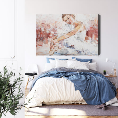 Obraz na płótnie Baletnica w bieli Styl impresjonistyczny  Premium Canvas - obrazek 3