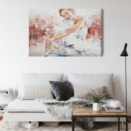 Obraz na płótnie Baletnica w bieli Styl impresjonistyczny  Premium Canvas - obrazek 4