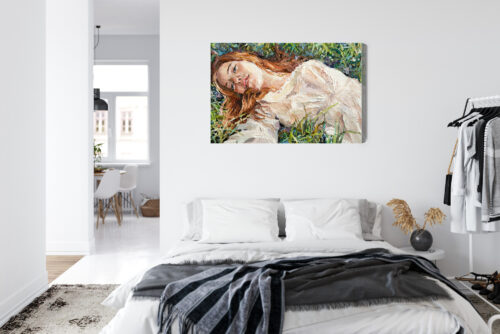 Obraz na płótnie Kobieta na łące Styl impresjonistyczny  Premium Canvas - obrazek 7