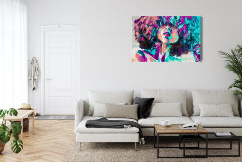 Obraz na płótnie Kobieta Abstrakcja Kolorowy portret  Premium Canvas - obrazek 6