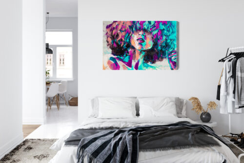 Obraz na płótnie Kobieta Abstrakcja Kolorowy portret  Premium Canvas - obrazek 7