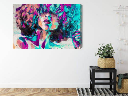 Obraz na płótnie Kobieta Abstrakcja Kolorowy portret  Premium Canvas - obrazek 8