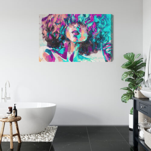 Obraz na płótnie Kobieta Abstrakcja Kolorowy portret  Premium Canvas - obrazek 5