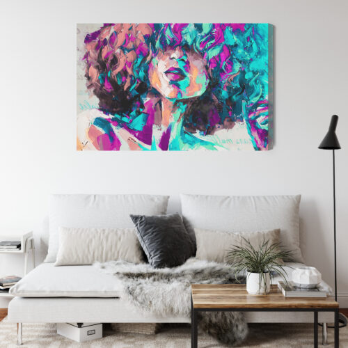 Obraz na płótnie Kobieta Abstrakcja Kolorowy portret  Premium Canvas - obrazek 4