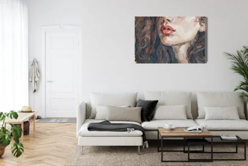 Obraz na płótnie Kobiece usta Styl impresjonistyczny  Premium Canvas - obrazek 6