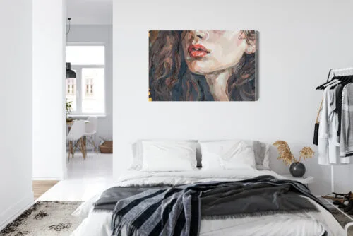 Obraz na płótnie Kobiece usta Styl impresjonistyczny  Premium Canvas - obrazek 7