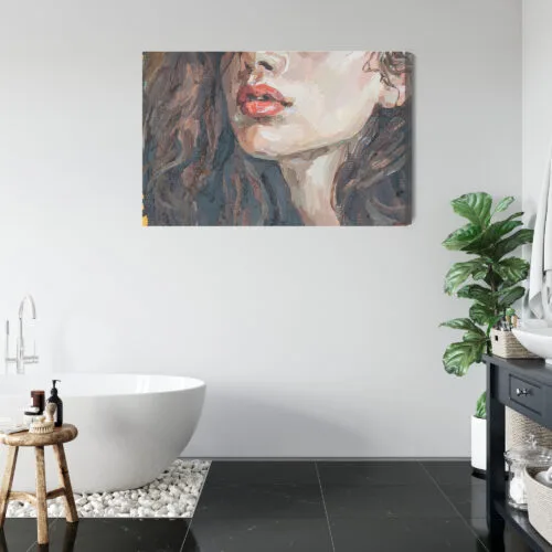 Obraz na płótnie Kobiece usta Styl impresjonistyczny  Premium Canvas - obrazek 5
