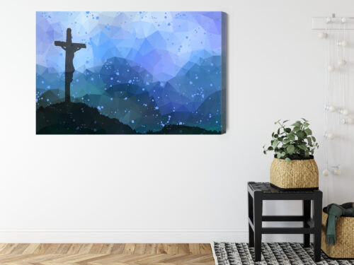 Obraz na płótnie Jezus na krzyżu Styl geometryczny  Premium Canvas - obrazek 8