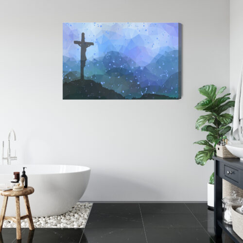 Obraz na płótnie Jezus na krzyżu Styl geometryczny  Premium Canvas - obrazek 5