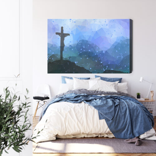 Obraz na płótnie Jezus na krzyżu Styl geometryczny  Premium Canvas - obrazek 3