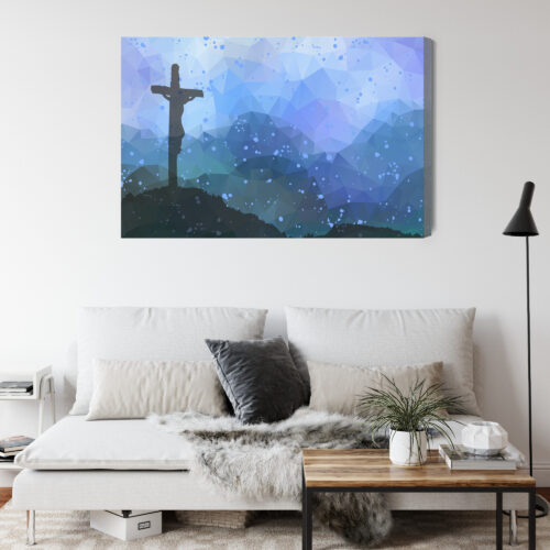 Obraz na płótnie Jezus na krzyżu Styl geometryczny  Premium Canvas - obrazek 4