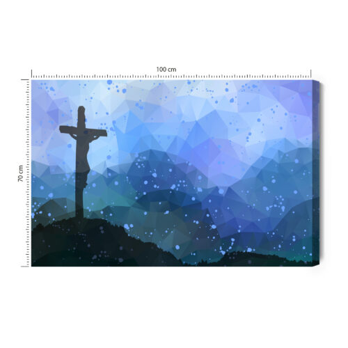 Obraz na płótnie Jezus na krzyżu Styl geometryczny  Premium Canvas