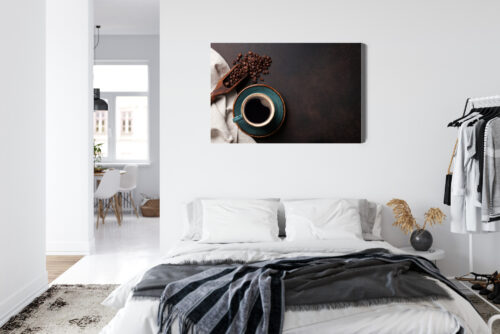 Obraz na płótnie Filiżanka kawy i ziarna Styl minimalistyczny  Premium Canvas - obrazek 7