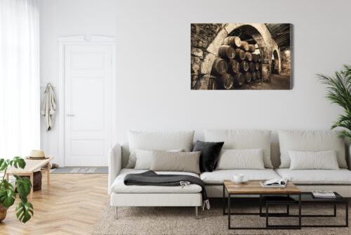 Obraz na płótnie Piwnica z Beczkami Styl Rustykalny  Premium Canvas - obrazek 6