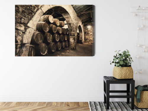 Obraz na płótnie Piwnica z Beczkami Styl Rustykalny  Premium Canvas - obrazek 8