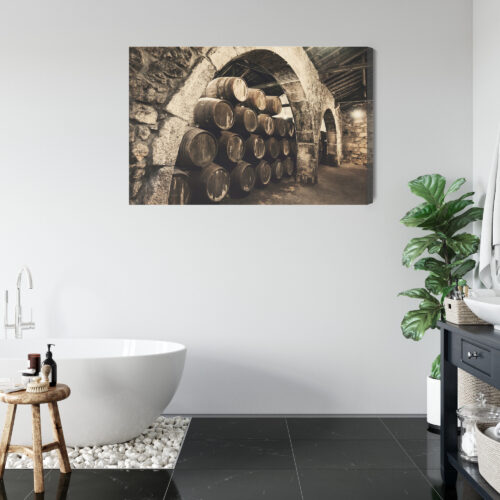 Obraz na płótnie Piwnica z Beczkami Styl Rustykalny  Premium Canvas - obrazek 5