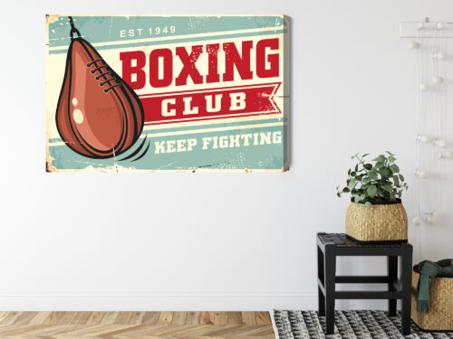Obraz na płótnie Boks Retro Motywacja  Premium Canvas - obrazek 8