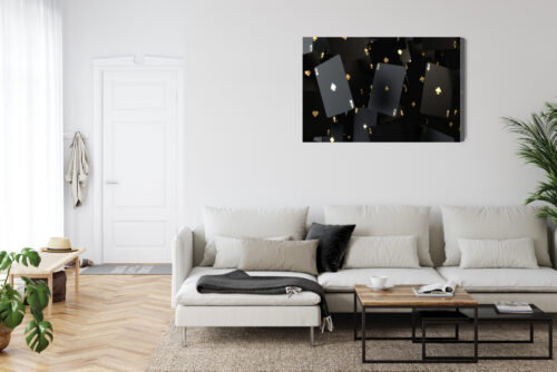 Obraz na płótnie Czarne Karty Asy Złote Detale  Premium Canvas - obrazek 6