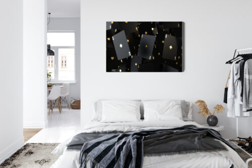 Obraz na płótnie Czarne Karty Asy Złote Detale  Premium Canvas - obrazek 7