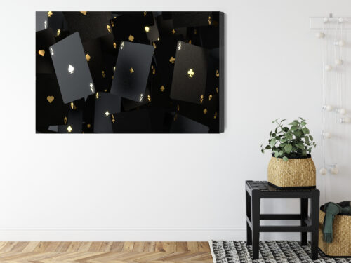 Obraz na płótnie Czarne Karty Asy Złote Detale  Premium Canvas - obrazek 8