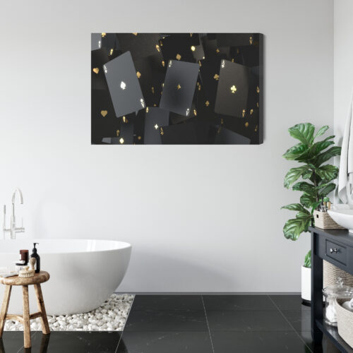 Obraz na płótnie Czarne Karty Asy Złote Detale  Premium Canvas - obrazek 5