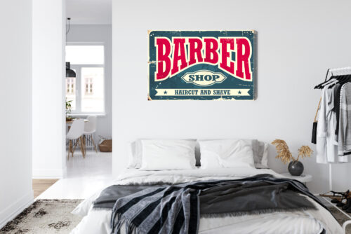 Obraz na płótnie Barber shop Styl vintage z napisem  Premium Canvas - obrazek 7