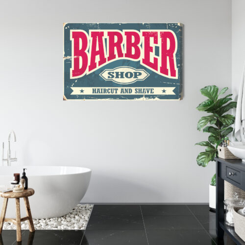 Obraz na płótnie Barber shop Styl vintage z napisem  Premium Canvas - obrazek 5