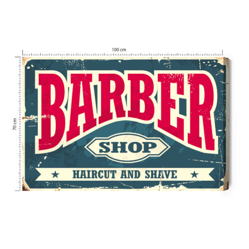 Obraz na płótnie Barber shop Styl vintage z napisem  Premium Canvas