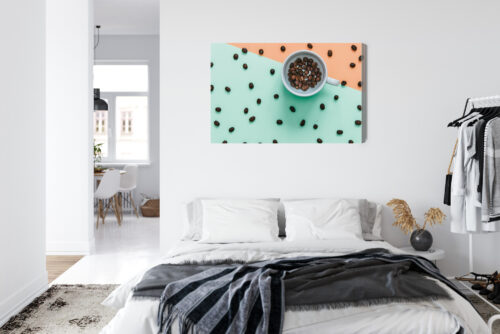 Obraz na płótnie Kawa Filiżanka z ziarnami Premium Canvas - obrazek 7