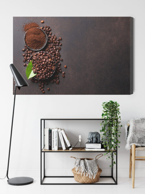 Obraz na płótnie Kawa Ziarna i mielona kawa Premium Canvas - obrazek 9