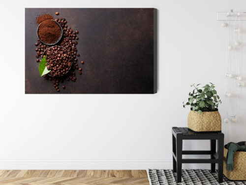 Obraz na płótnie Kawa Ziarna i mielona kawa Premium Canvas - obrazek 8