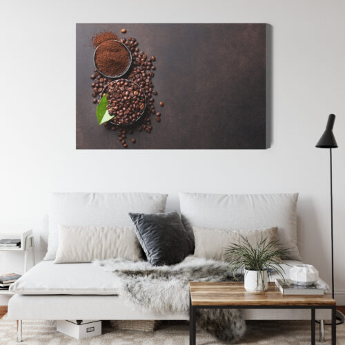 Obraz na płótnie Kawa Ziarna i mielona kawa Premium Canvas - obrazek 4