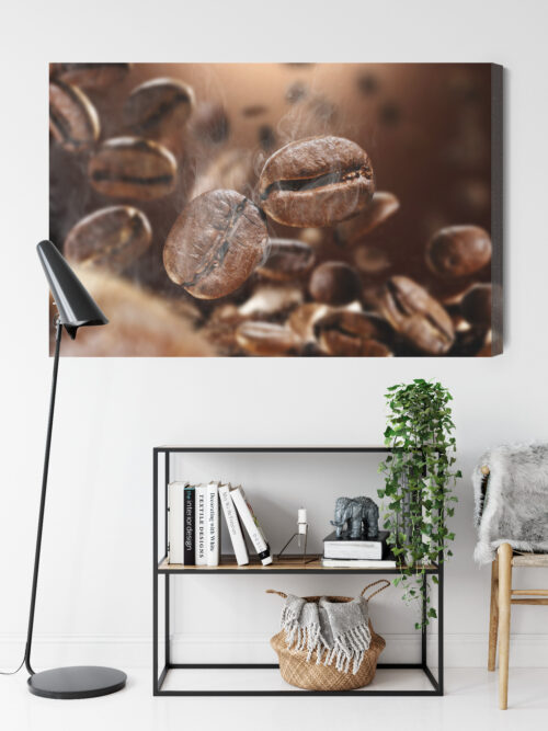 Obraz na płótnie Kawa Latające ziarna kawy Premium Canvas - obrazek 9