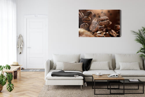 Obraz na płótnie Kawa Latające ziarna kawy Premium Canvas - obrazek 6