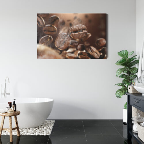 Obraz na płótnie Kawa Latające ziarna kawy Premium Canvas - obrazek 5