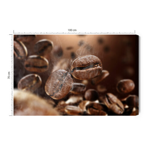 Obraz na płótnie Kawa Latające ziarna kawy Premium Canvas