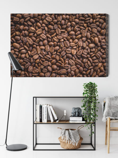 Obraz na płótnie Kawa Ziarna kawy z bliska Premium Canvas - obrazek 9