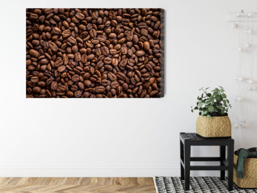 Obraz na płótnie Kawa Ziarna kawy z bliska Premium Canvas - obrazek 8